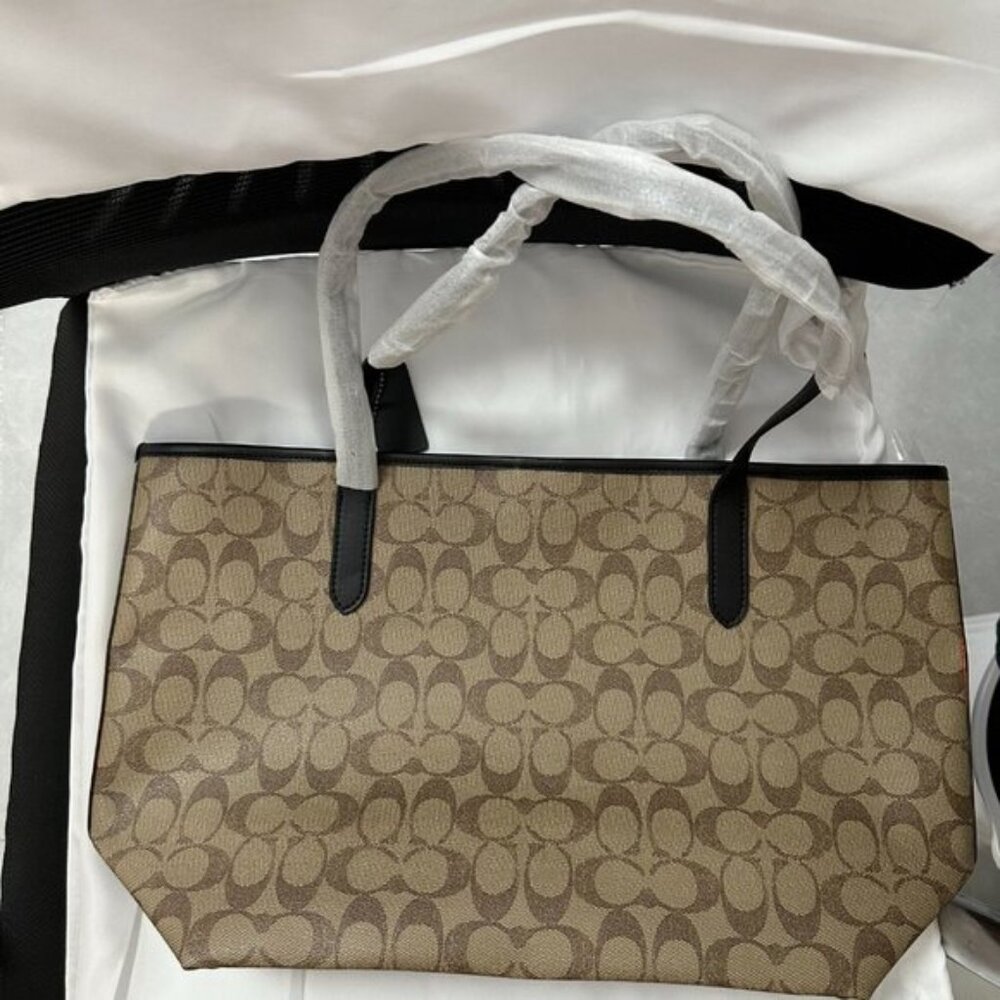 Coach Brown Signature Tote with Halloween Patchwork - Picture 7 of 8